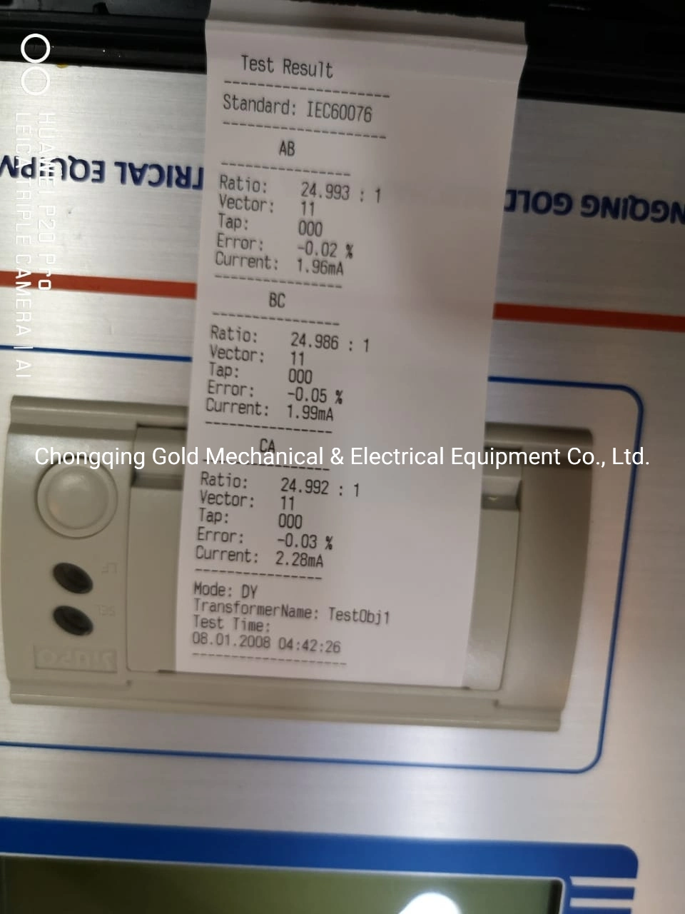 IEC76-1 Automatic Three Phase Transformer Turns Ratio TTR Tester